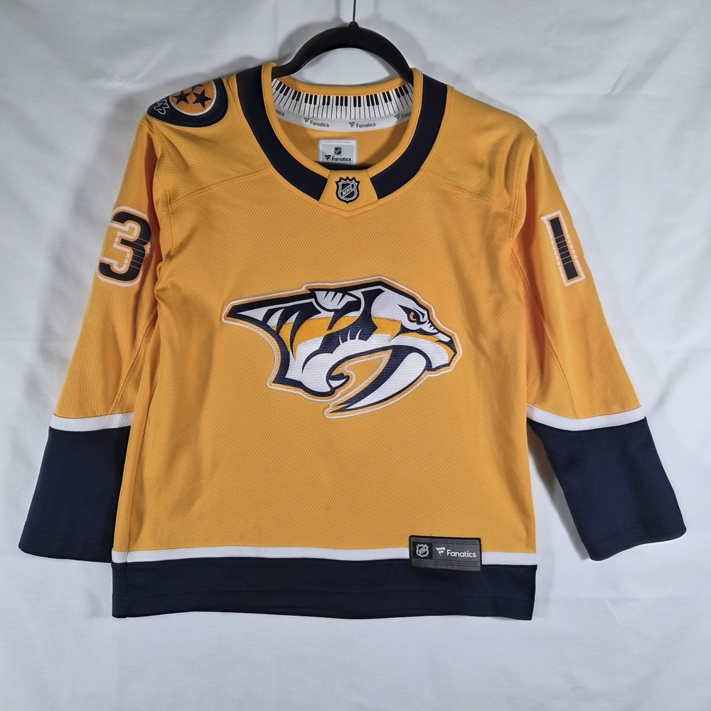 Nashville Predators Bonino 13 Fanatics Jersey Youth S/M Yellow NHL Hockey